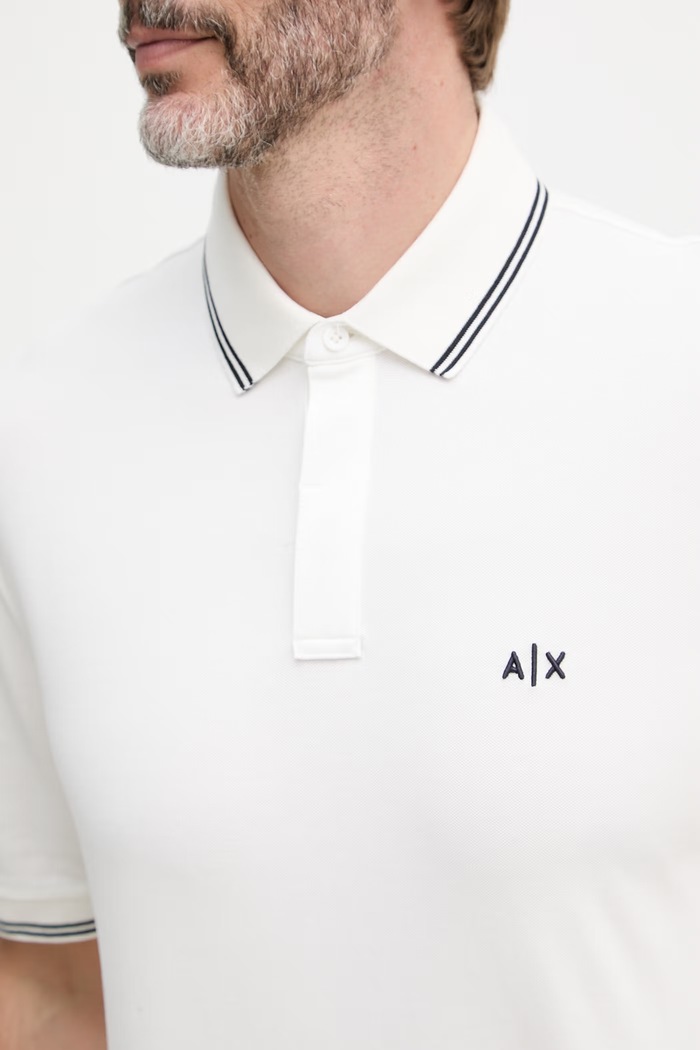 Armani Exchange polo tričko pánske bavlnené s elastanom XM001287.AF17321.NOS béžová