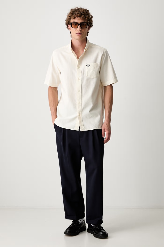 Fred Perry koszula męska bawełniana M8730.S70 beżowy AA00