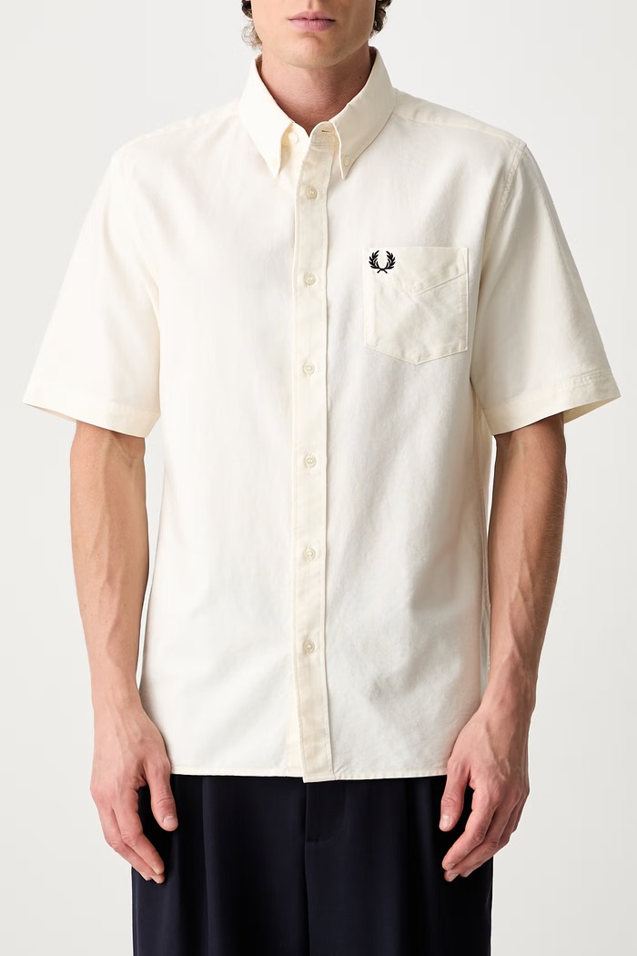 Fred Perry koszula męska bawełniana M8730.S70 beżowy