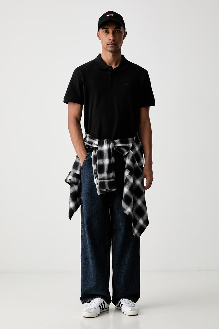 Levi's polo tricotat pentru bărbați din bumbac HM POLO COSTCO 005RV negru AA00