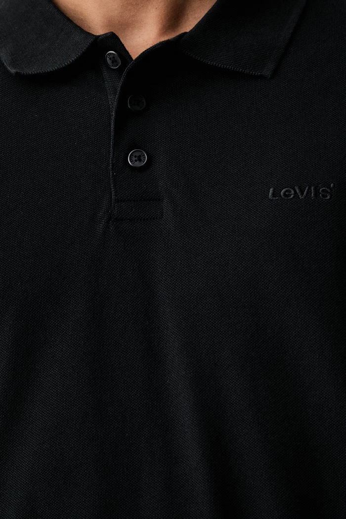 Levi's polo tricotat pentru bărbați din bumbac HM POLO COSTCO 005RV negru