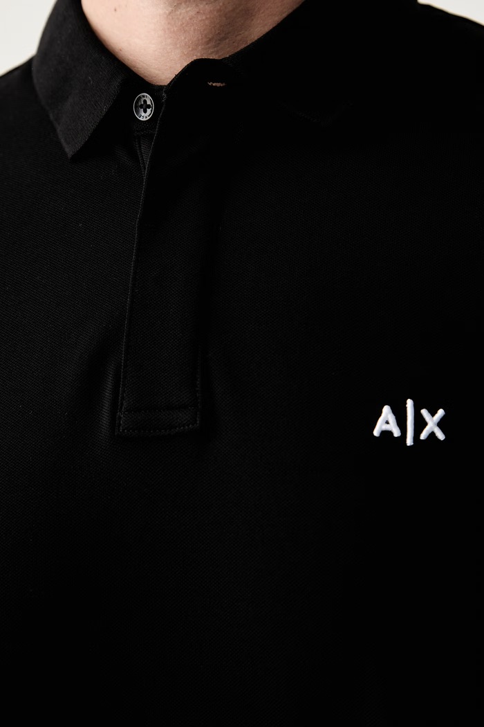 Armani Exchange polo majica moška z bombažem XM002898.AF17321.NOS črna