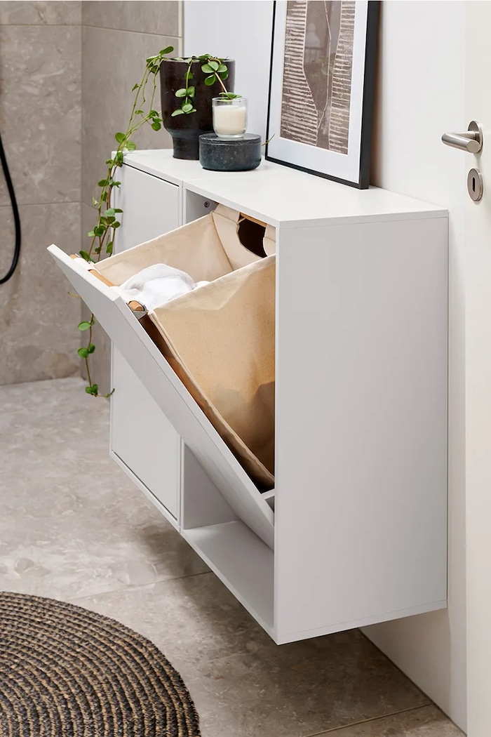 Stenski koš za perilo ReCollector Laundry Box 30 x 43 x 70 cm bela 100107WhiteL