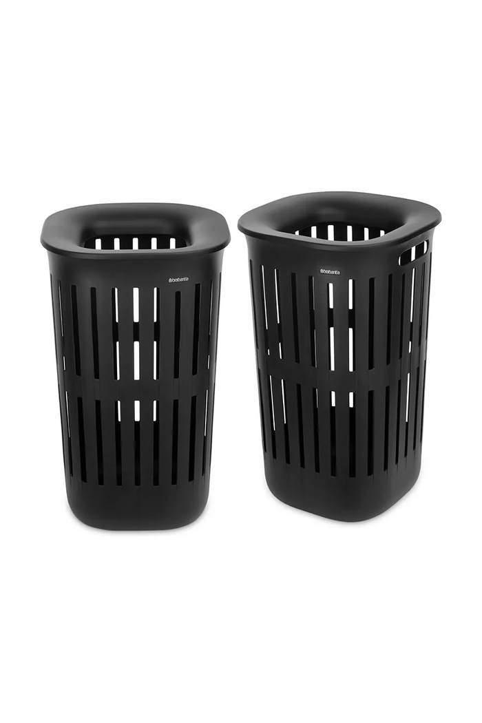 Brabantia σετ δοχείων για τα άπλυτα από πλαστικό 55 l μαύρο 247842