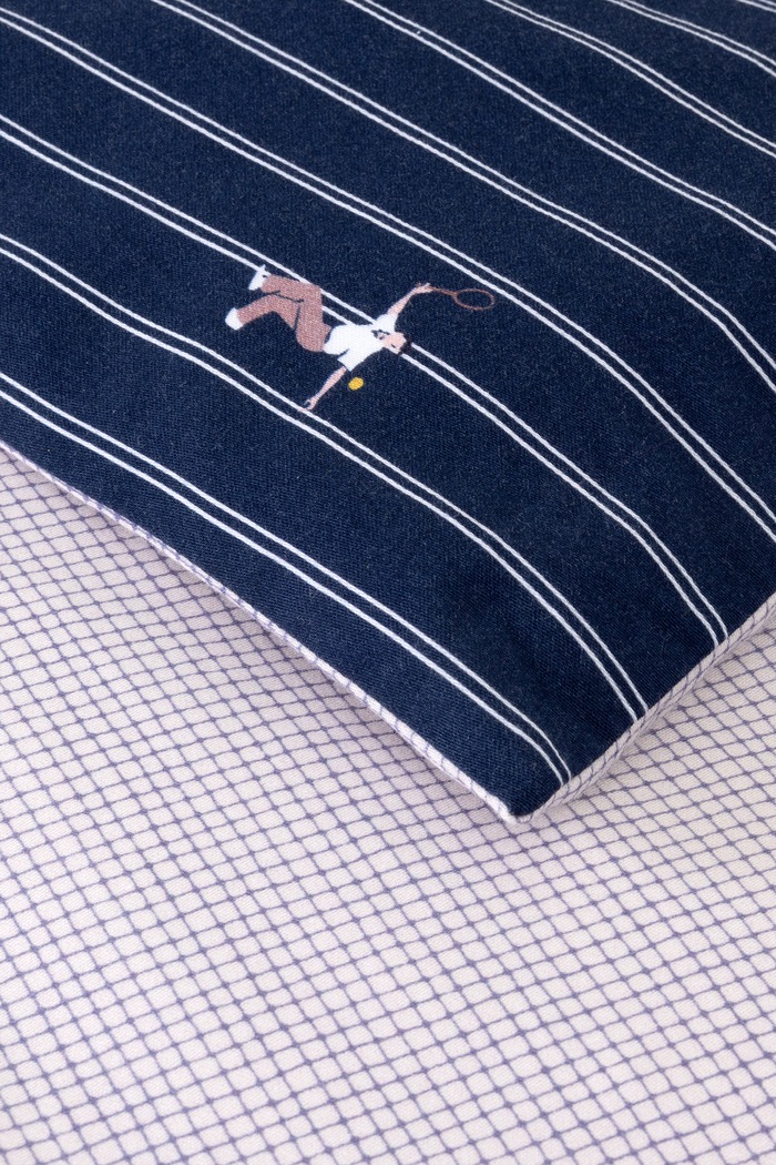 Lacoste Poszwa na kołdrę bawełniana LMATCHPO Marine 200 x 200 cm 1074049 granatowy AA00