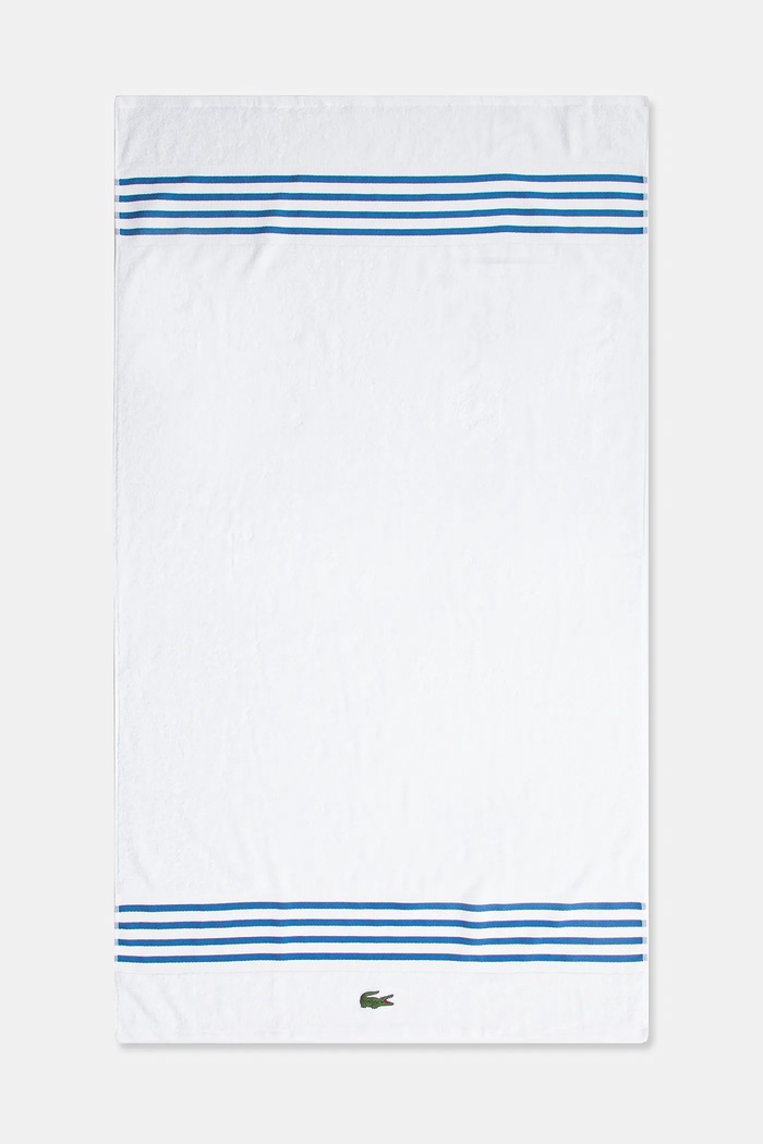 Velký bavlněný ručník Lacoste LCOURTLI Aerien 90 x 150 cm bílá 1047570