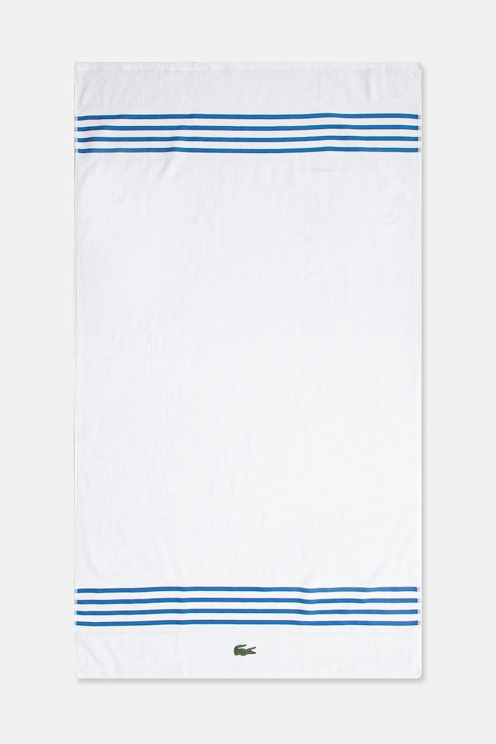 Velký bavlněný ručník Lacoste LCOURTLI Aerien 90 x 150 cm bílá 1047570