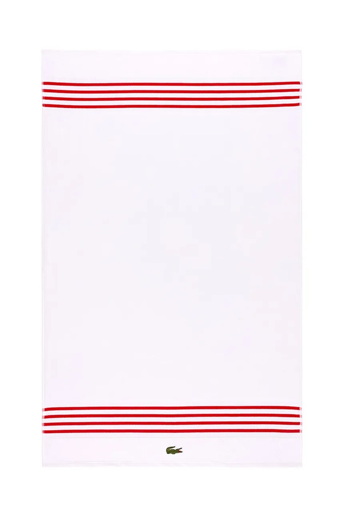 Středně velký bavlněný ručník Lacoste LCOURTLI Rouge 90 x 150 cm bílá 1044335