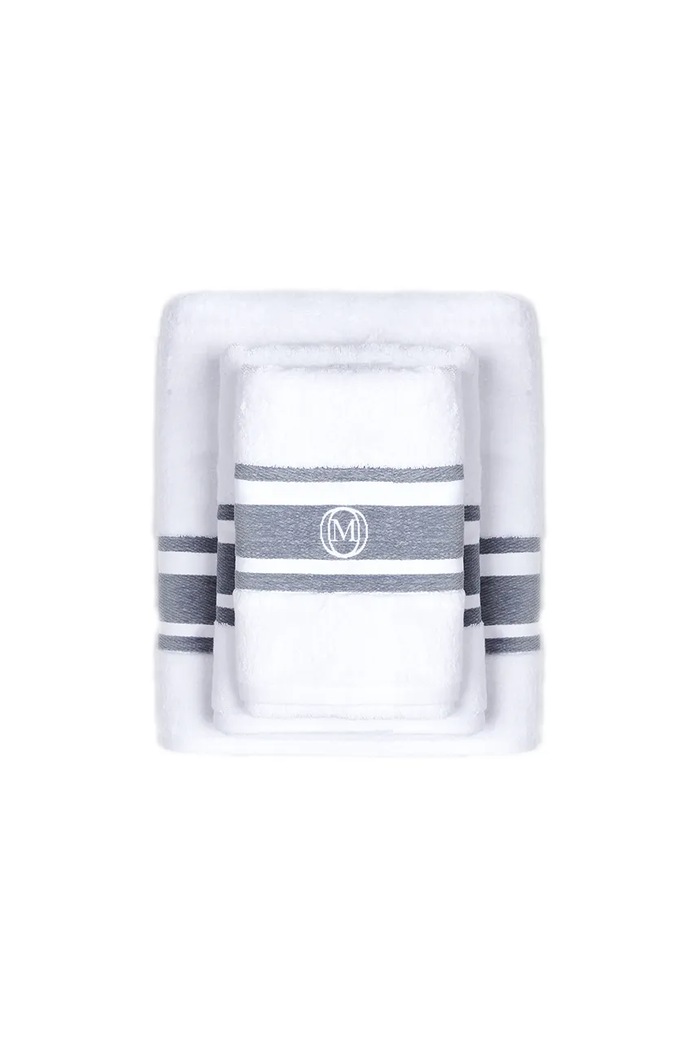 Голяма памучна кърпа Officine Monogram Monogram Line 50 x 100 cm MLHAND02 сив AA00