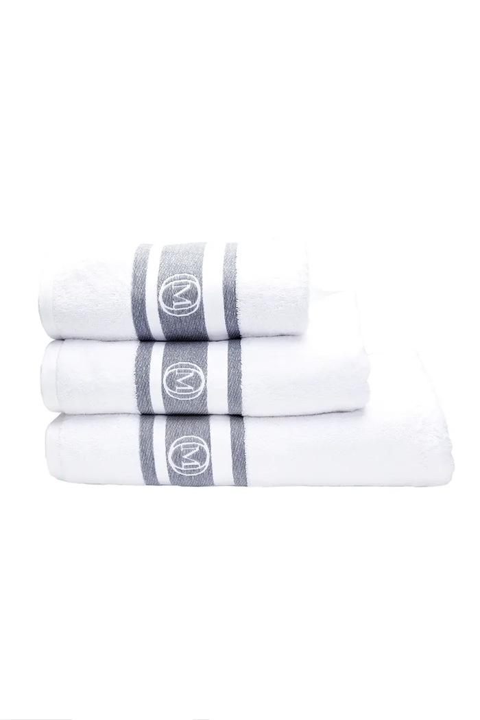 Баня Голяма памучна кърпа Officine Monogram Monogram Linea 70 x 140cm MLBATH02 сив