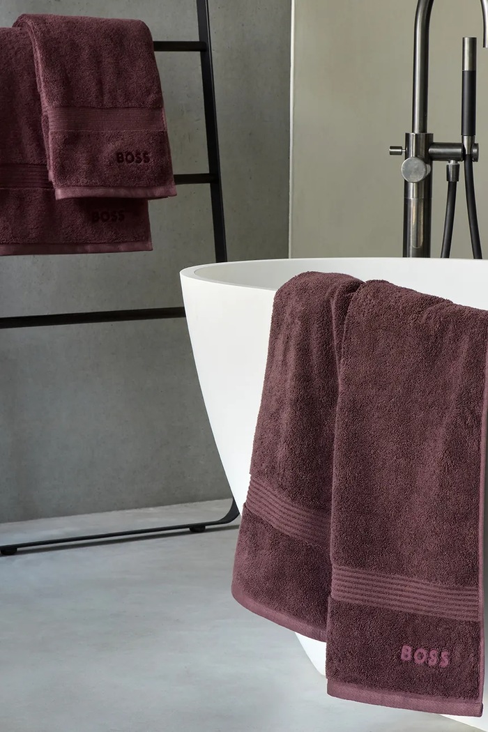 Koupelna Velký bavlněný ručník BOSS LOFT Brownie 100 x 150 cm 1058376 burgundské