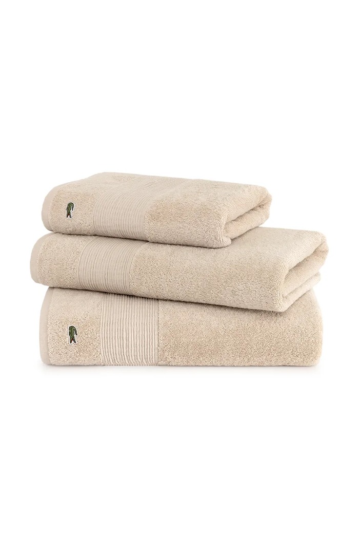 Bavlnený uterák Lacoste L LECROCO Cappuccino 70 x 140 cm 1059324 béžová AA00