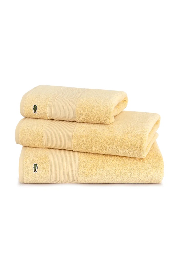Lacoste asciugamano piccolo in cotone L LECROCO Sesame 40 x 60 cm 1059310 giallo AA00