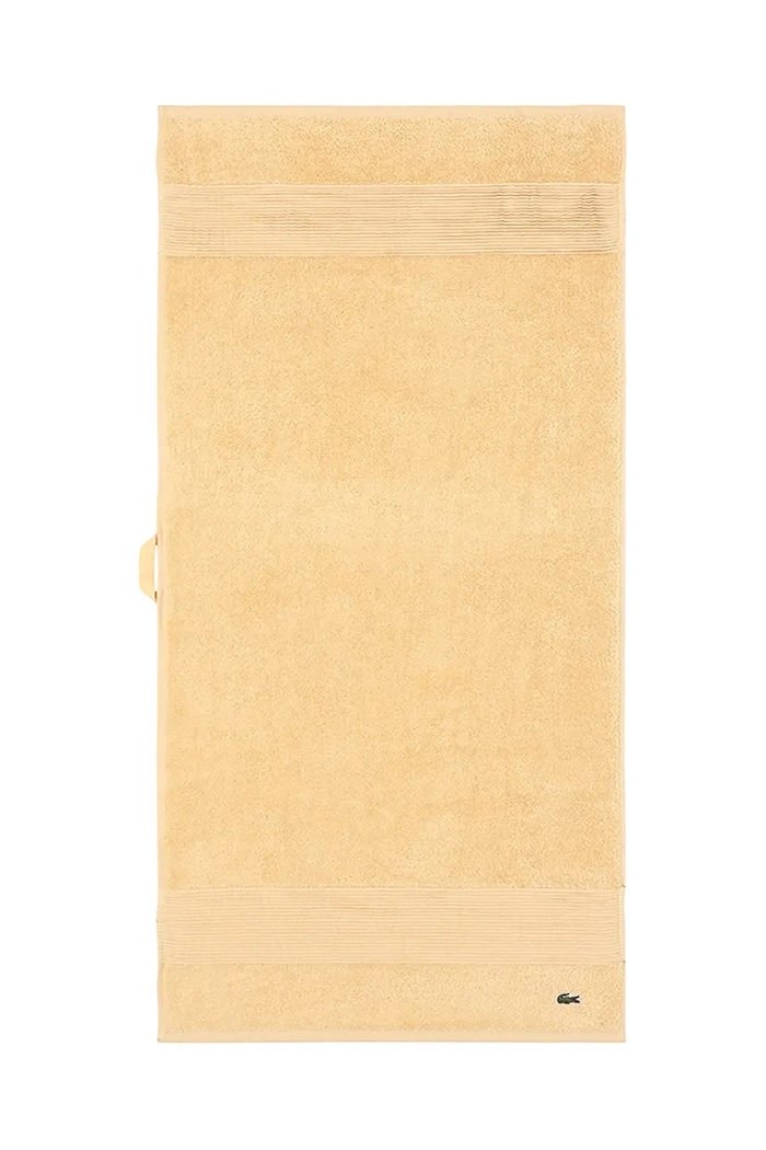 Lacoste średni ręcznik bawełniany L LECROCO Sesame 50 x 100 cm żółty 1059311