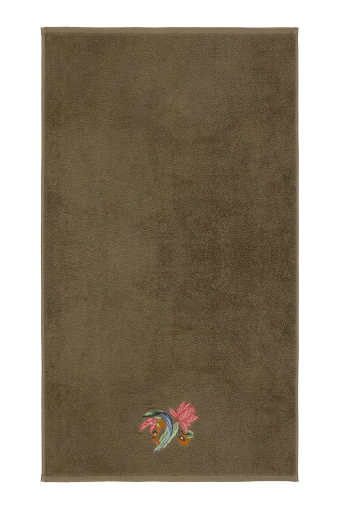 Yves Delorme mały ręcznik z bawełną EZE 55 x 100 cm zielony 1063062