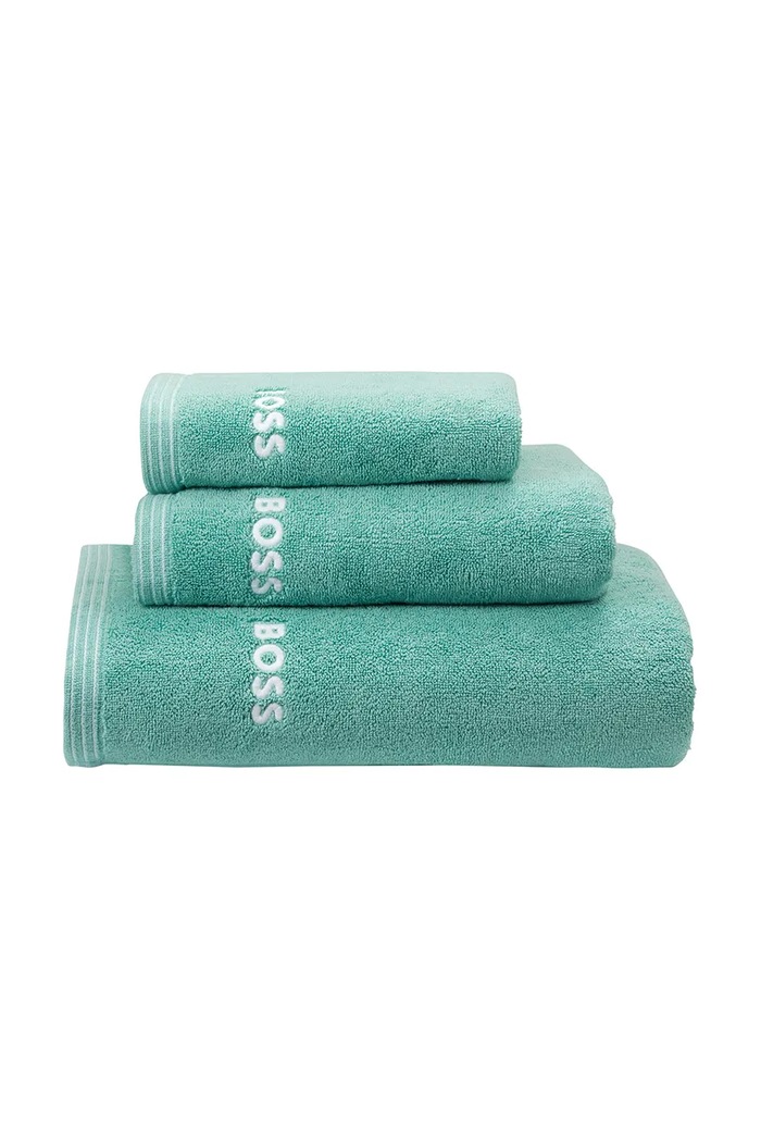 Μεγάλη βαμβακερή πετσέτα BOSS EDGE Lagoon 100 x 150 cm 1063631 τιρκουάζ AA00