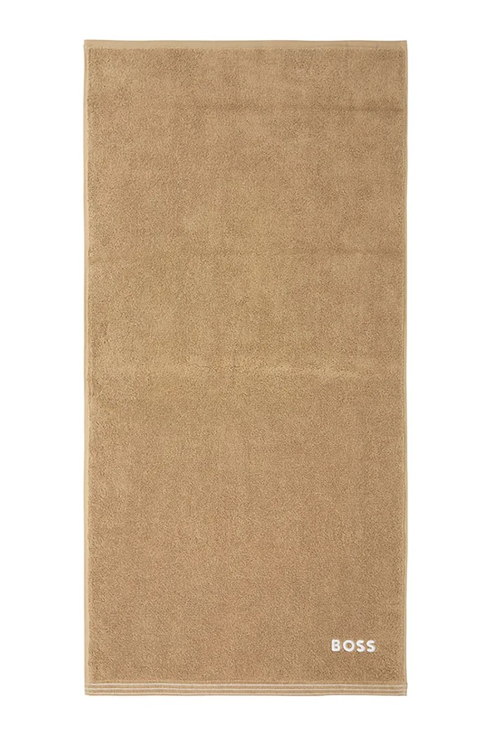 Μικρή βαμβακερή πετσέτα BOSS EDGE Pecan 50 x 100 cm μπεζ 1063665