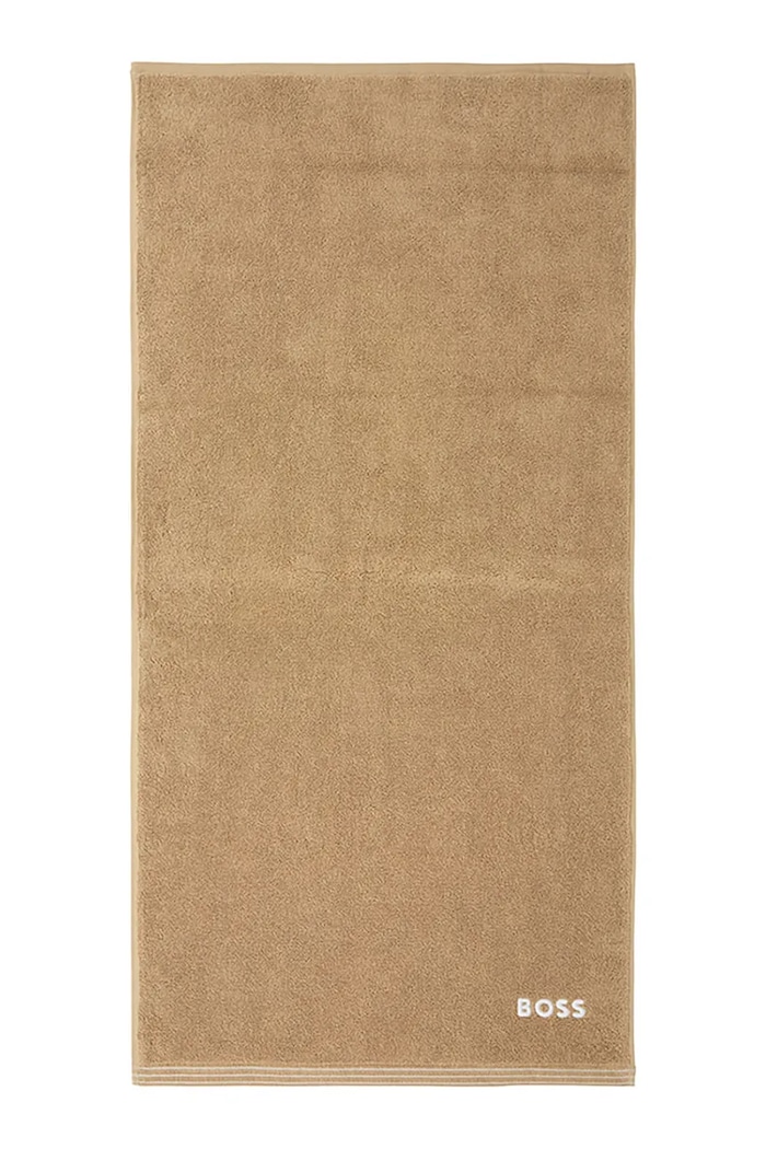 Μικρή βαμβακερή πετσέτα BOSS EDGE Pecan 50 x 100 cm μπεζ 1063665