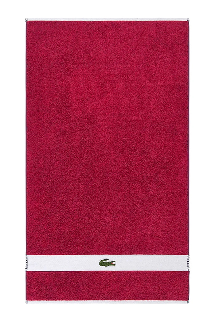 Малка памучна кърпа Lacoste LCASUAL Bigarreau 55 x 100 cm виолетов 1063379