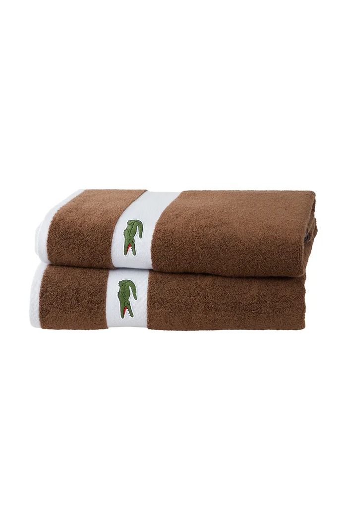 Малка памучна кърпа Lacoste LCASUAL Pecan 55 x 100 cm 1067409 кафяв AA00