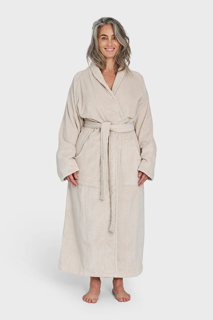 Bongusta accappatoio in cotone S/M beige BON103.5715648005915