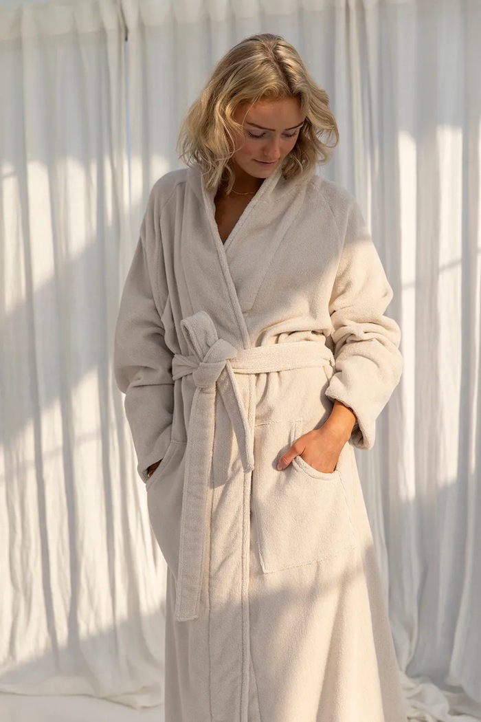 Bongusta accappatoio in cotone S/M beige BON103.5715648005915