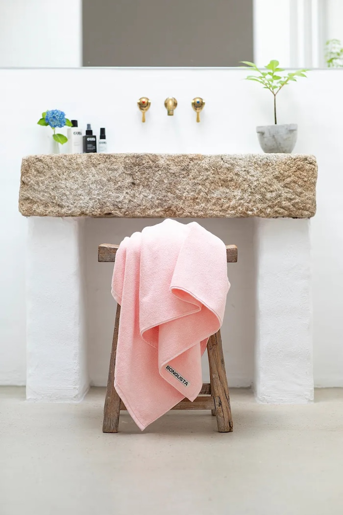Bongusta Asciugamano grande in cotone 100 x 150 cm BON32.5715648003959 rosa AA00
