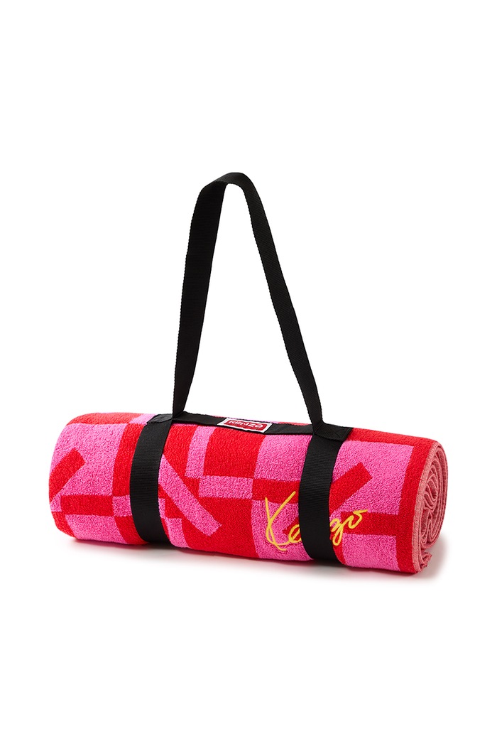 Ręcznik średni bawełniany KMONOGRA Rouge 90 x 160 cm Kenzo 1073328 różowy