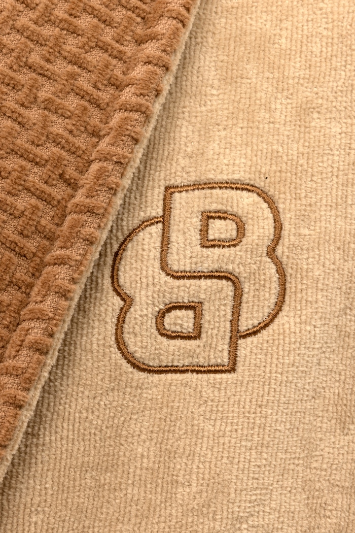 Łazienka BOSS Szlafrok bawełniany DOUBLEB Beige XXL 1072579 beżowy