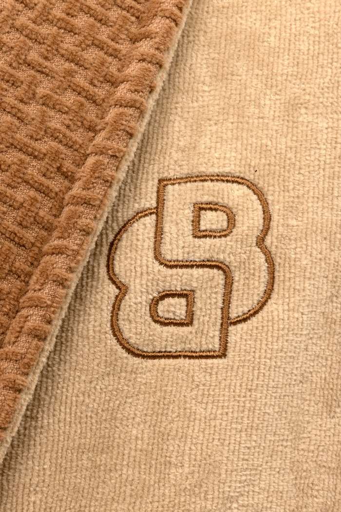 Łazienka BOSS Szlafrok bawełniany DOUBLEB Beige XL 1072578 beżowy