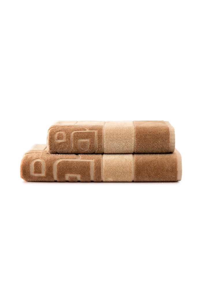 Łazienka BOSS Ręcznik mały bawełniany DOUBLEB Beige 50 x 100 cm 1072574 beżowy