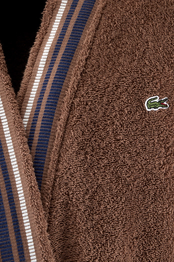 Łazienka Lacoste Szlafrok bawełniany LSCORE Pecan XL 1076178 brązowy