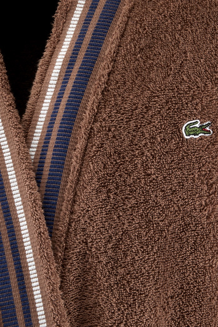 Łazienka Lacoste Szlafrok bawełniany LSCORE Pecan L 1076177 brązowy