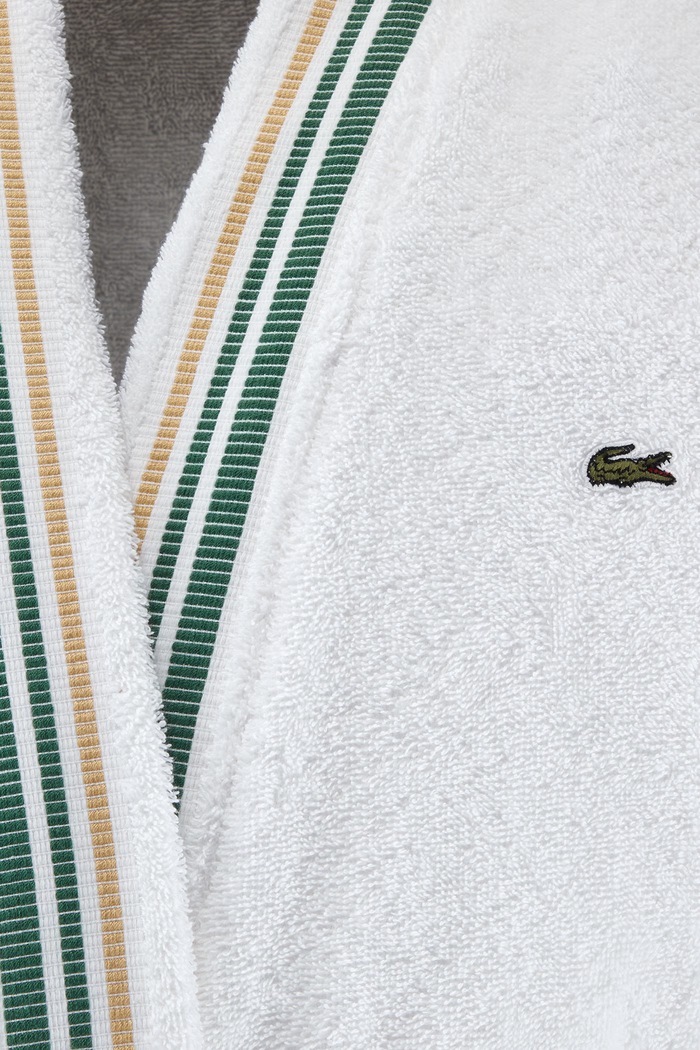Łazienka Lacoste Szlafrok bawełniany LSCORE Blanc L 1076174 biały
