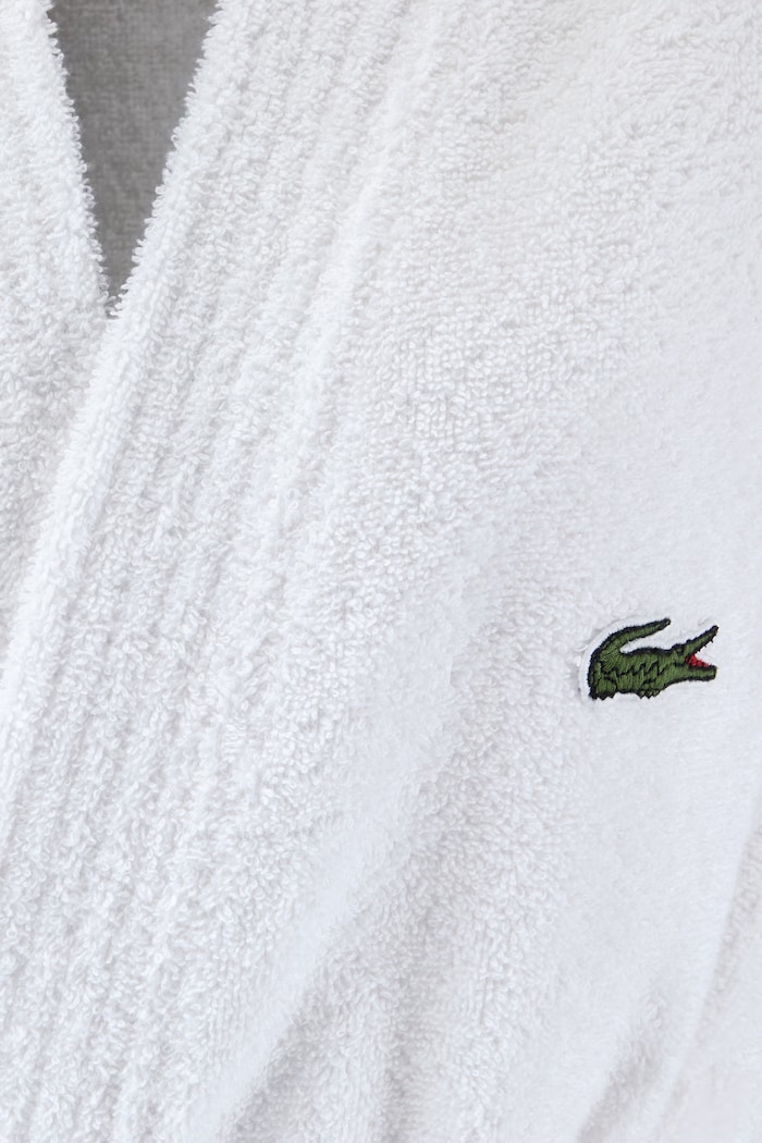 Łazienka Lacoste Szlafrok bawełniany LLECROCO Blanc S 1074531 biały