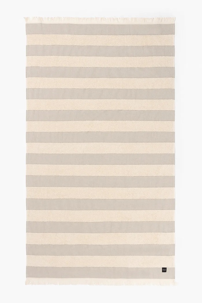 Calma House ręcznik plażowy bawełniany 100 x 180 cm beżowy TERME100BEI