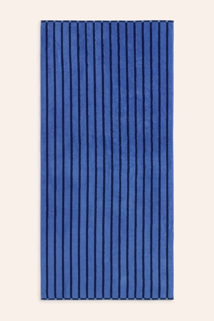 Calma House ręcznik plażowy bawełniany 100 x 180 cm granatowy SATURNO100AZO