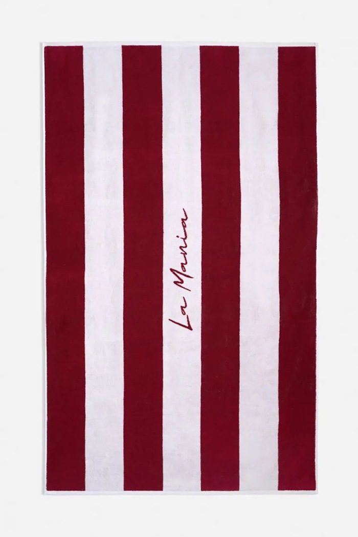 La Mania ręcznik plażowy bawełniany 170 x 100 cm czerwony 5902037041054