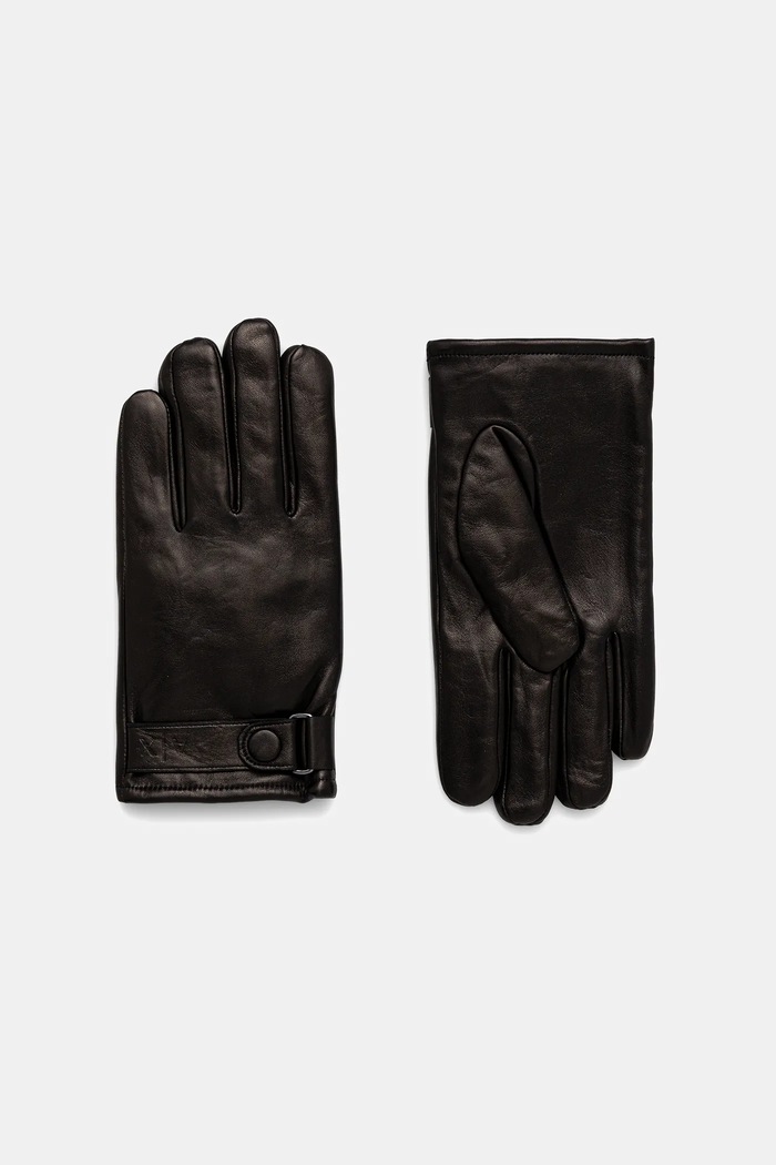Шкіряні рукавички Armani Exchange лицьова шкіра чорний XM001969.AF19481