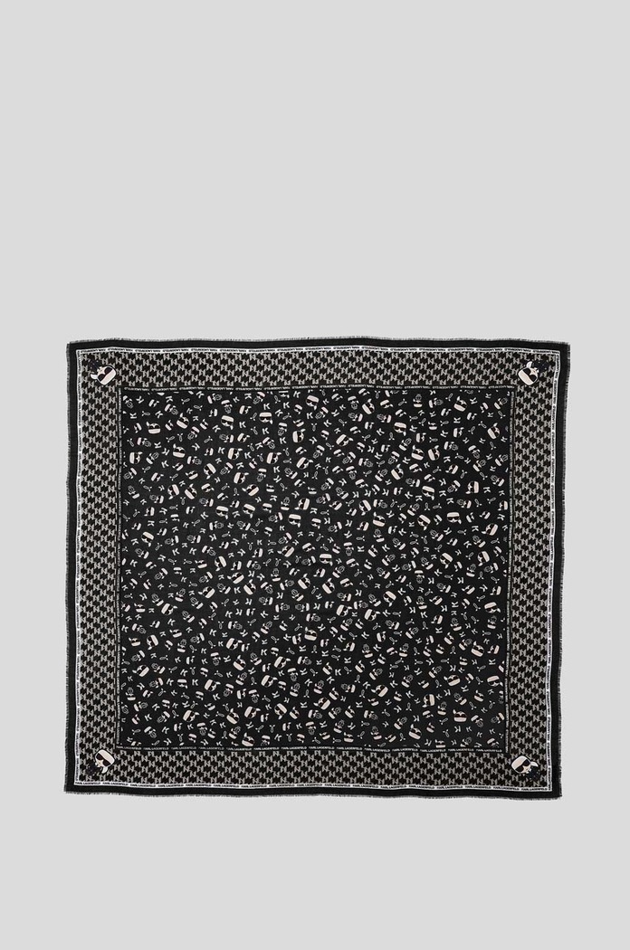 Karl Lagerfeld chusta z domieszką wełny 221W3301 tkanina czarny 221W3301