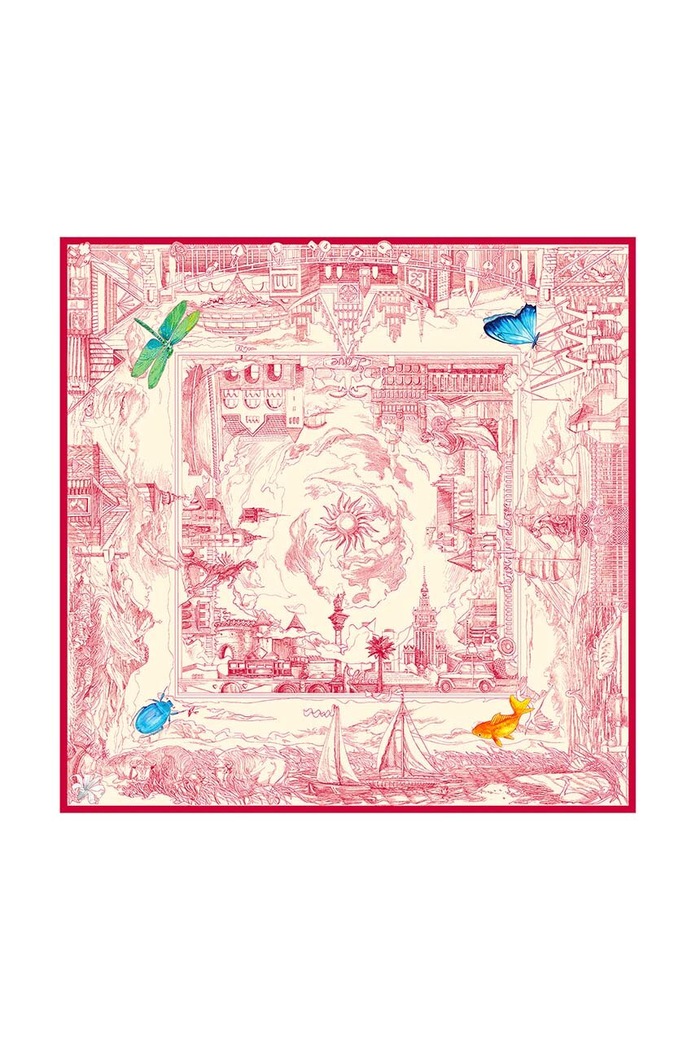 Lilou foulard in seta tessuto rosso APASZKA/SILK/RED