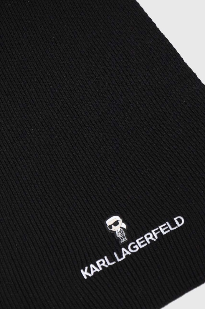 Karl Lagerfeld szalik z domieszką wełny 240W3311 czarny AA00