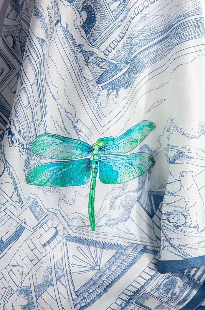 Μεταξωτό φουλάρι Lilou APASZKA/SILK/BLUE/90