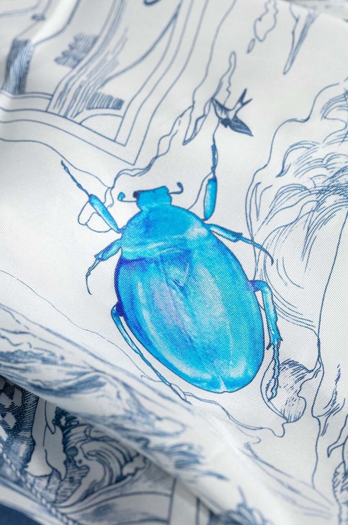 Μεταξωτό φουλάρι Lilou APASZKA/SILK/BLUE/90