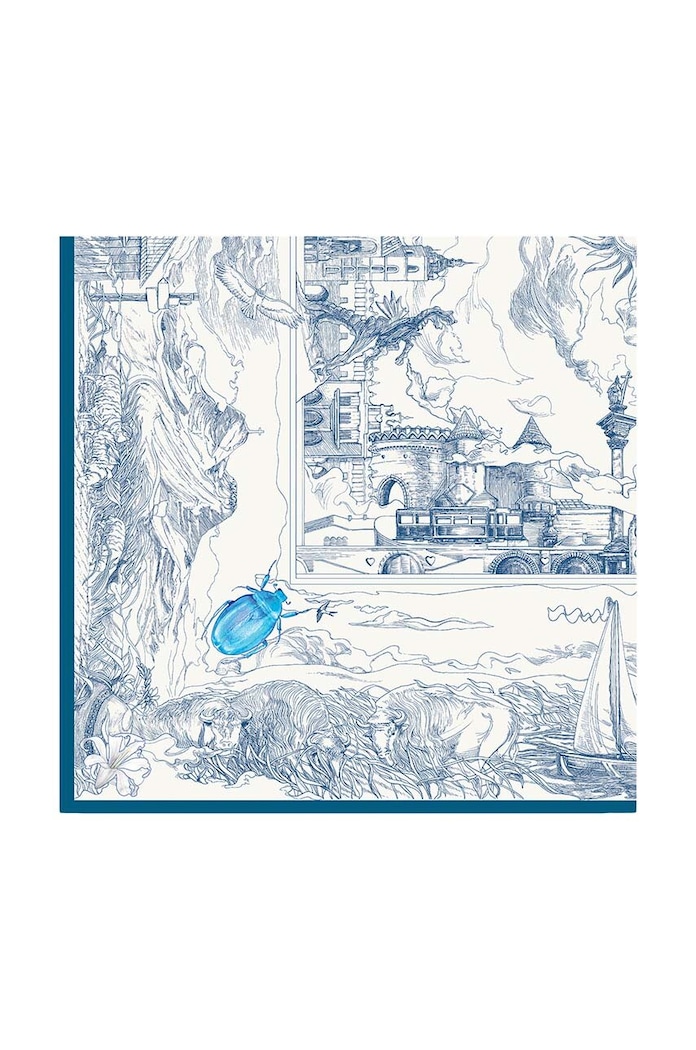 Μεταξωτό φουλάρι Lilou μπλε APASZKA/SILK/BLUE/90
