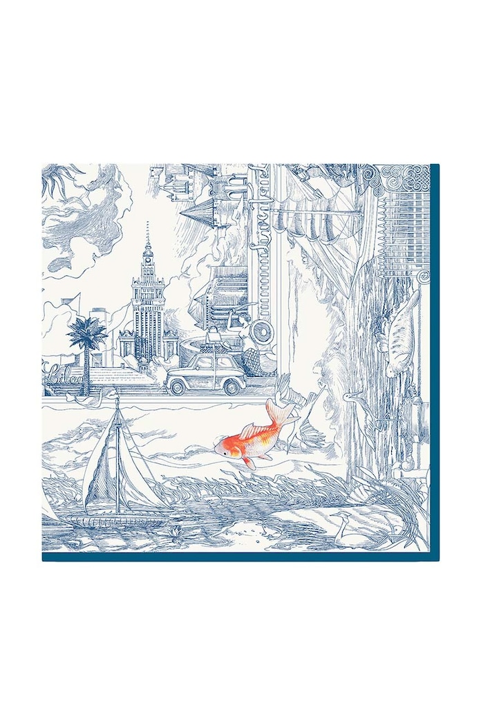 Μεταξωτό φουλάρι Lilou APASZKA/SILK/BLUE/90 μπλε