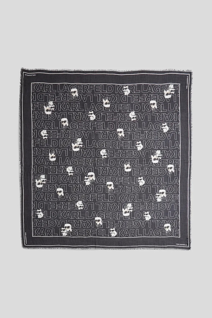 Karl Lagerfeld eșarfă IKON panza negru A3W33065