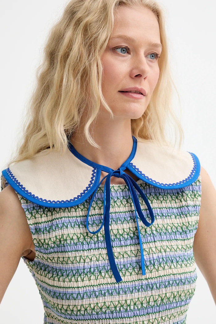 Doplňky Ozdobný límec z džínoviny Renewed creative upcycling denim.collar.upc béžová