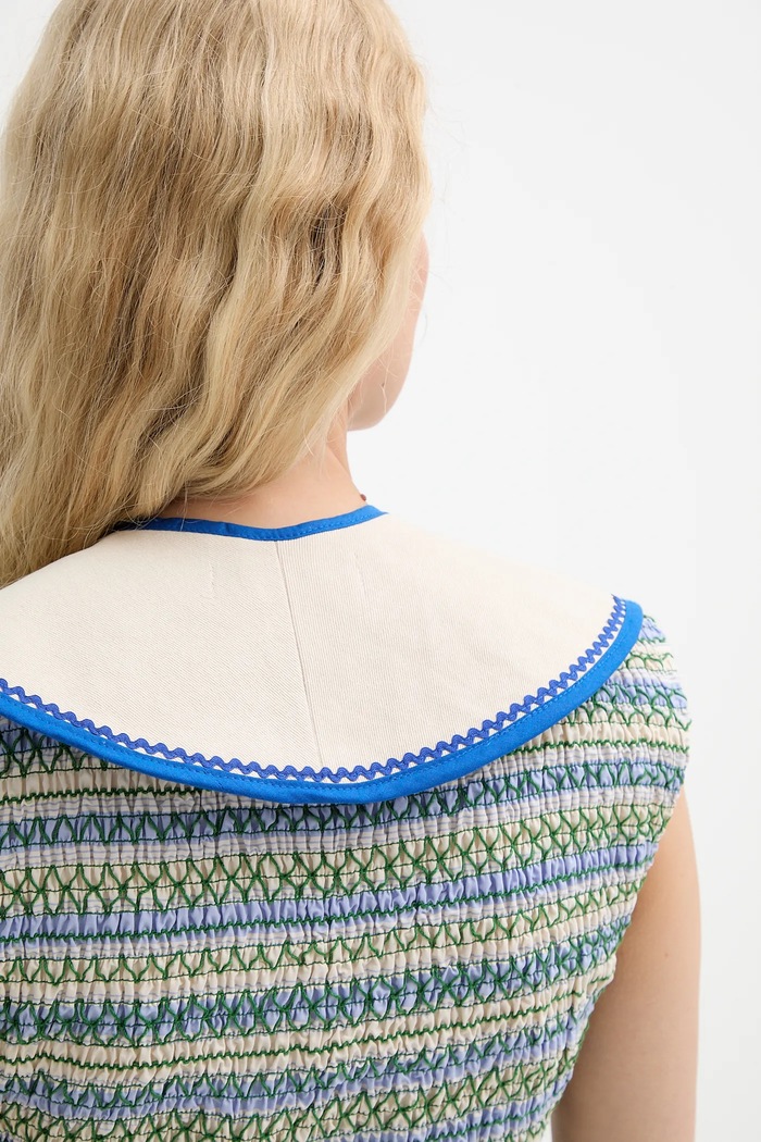 Ozdobný límec z džínoviny Renewed creative upcycling béžová denim.collar.upc
