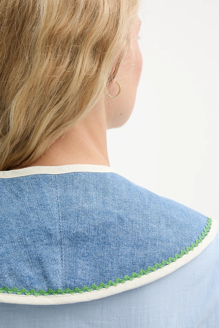 Accesorii Renewed guler decorativ din denim creative upcycling denim.collar.upc albastru
